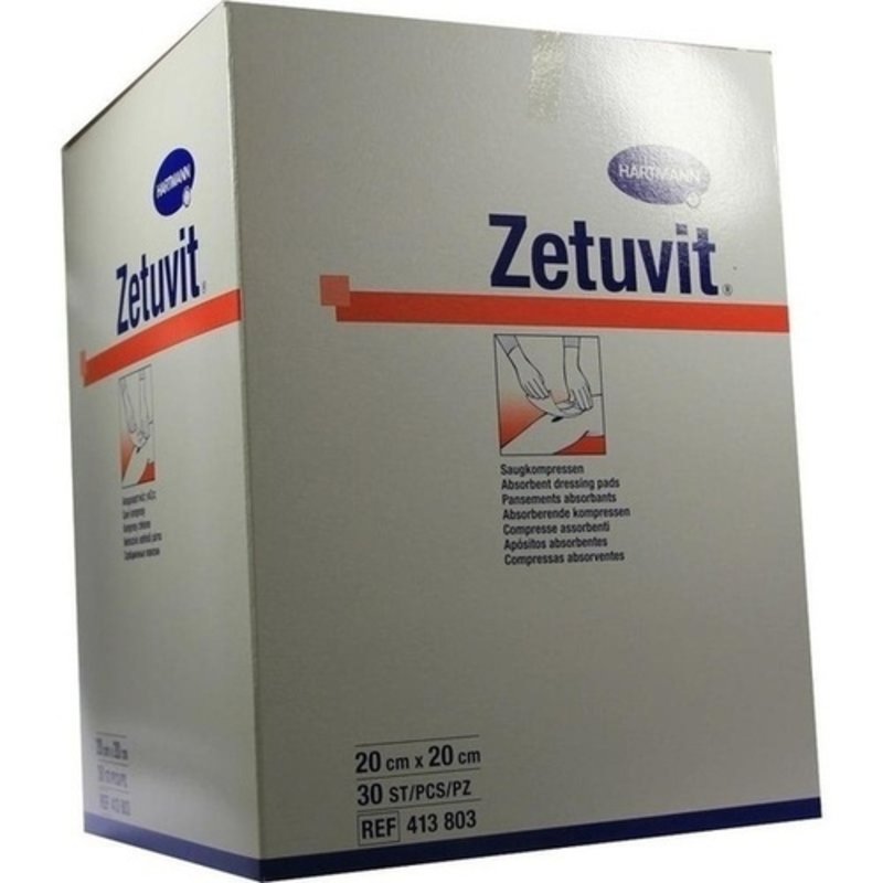 Zetuvit Saugkompresse unsteril 20x20cm 30 ST PZN 01981661 - PK/30