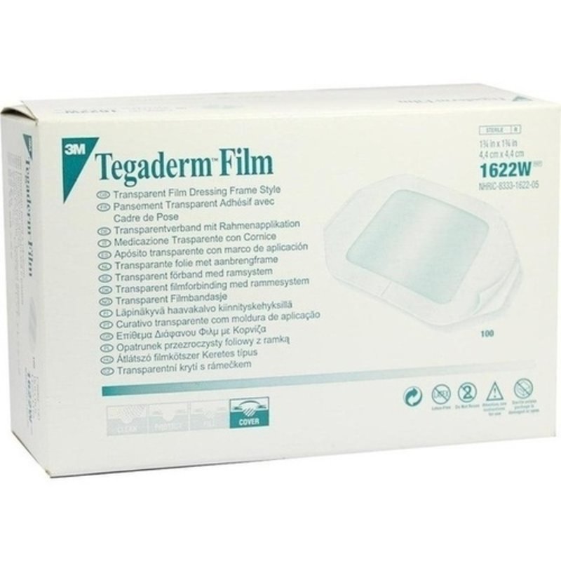 Tegaderm Film 4,4x4,4cm 1622W 100 ST PZN 02094790 - PK/100