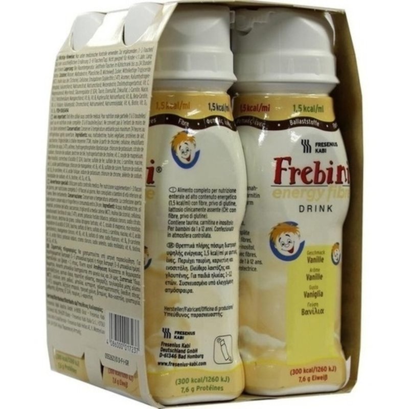 Frebini Energy Fibre Drink Vanille Trinkflasche 4x200 ml PZN 00065494 - ST