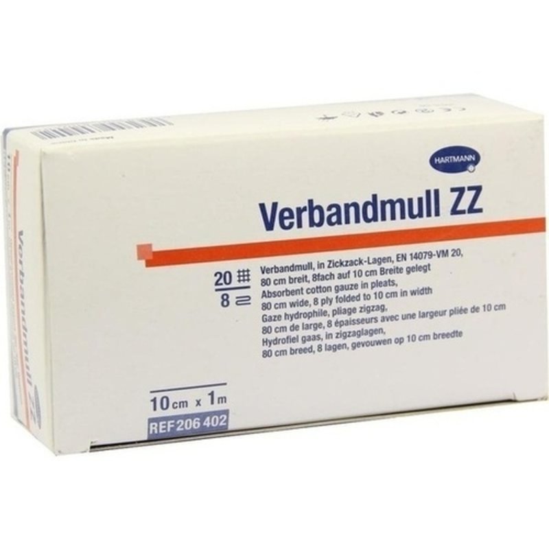 Verbandmull Hartmann 10cmx1m zickzack 1 ST PZN 01083703 - ST