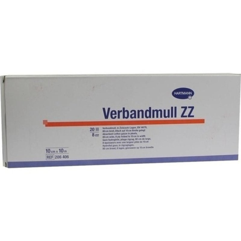 Verbandmull Hartmann 10cmx10m zickzack 1 ST PZN 01083749 - ST