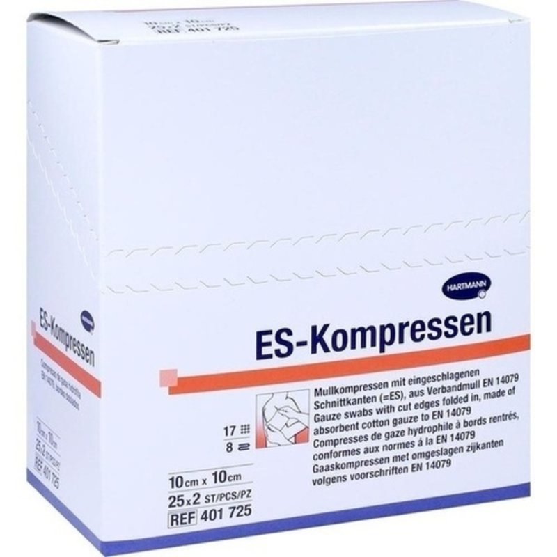 ES Kompressen steril 10x10cm 8fach 25x2 ST PZN 01407086 - PK/25X2