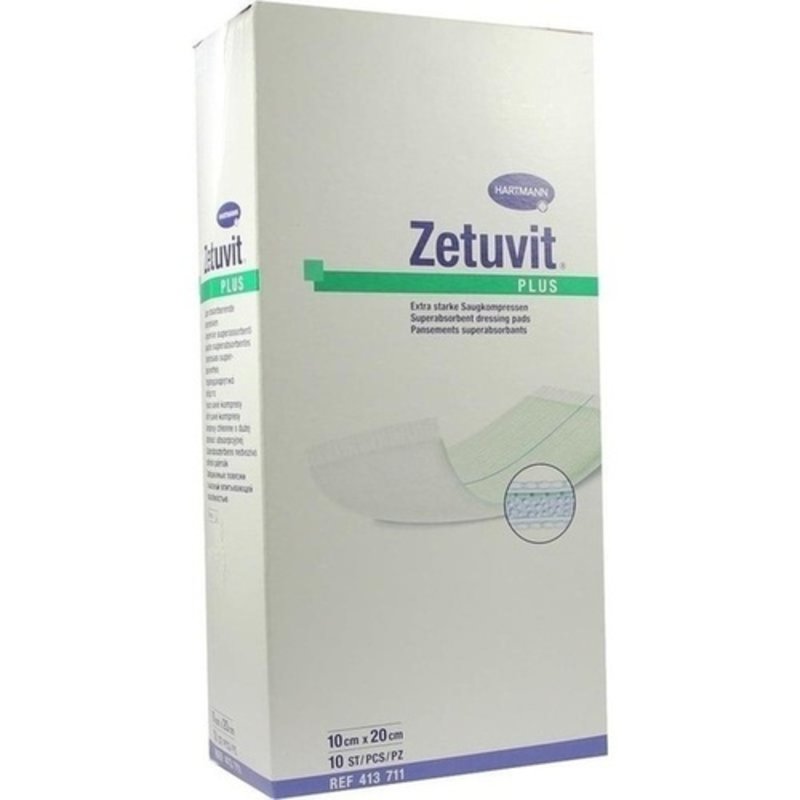 Zetuvit plus extrastarke Saugkompr. ster. 10x20cm 10 ST PZN 02536265 - PK/10