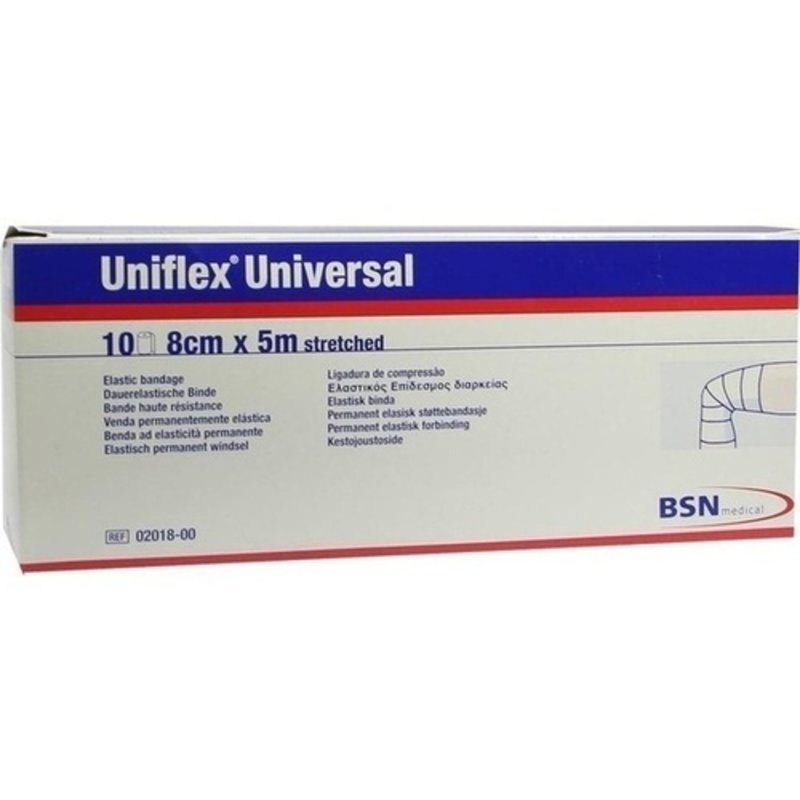 Uniflex Universal weiss 5mx8cm Zellglas Binden 10 ST PZN 04589283 - PK/10
