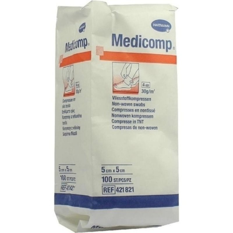 Medicomp Kompresse 5x5cm unsteril 100 ST PZN 04783832 - PK/100