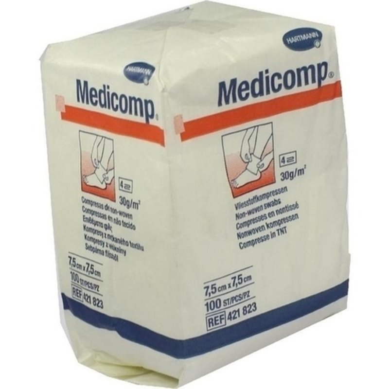 Medicomp Kompresse 7,5x7,5cm unsteril 100 ST PZN 04783849 - PK/100