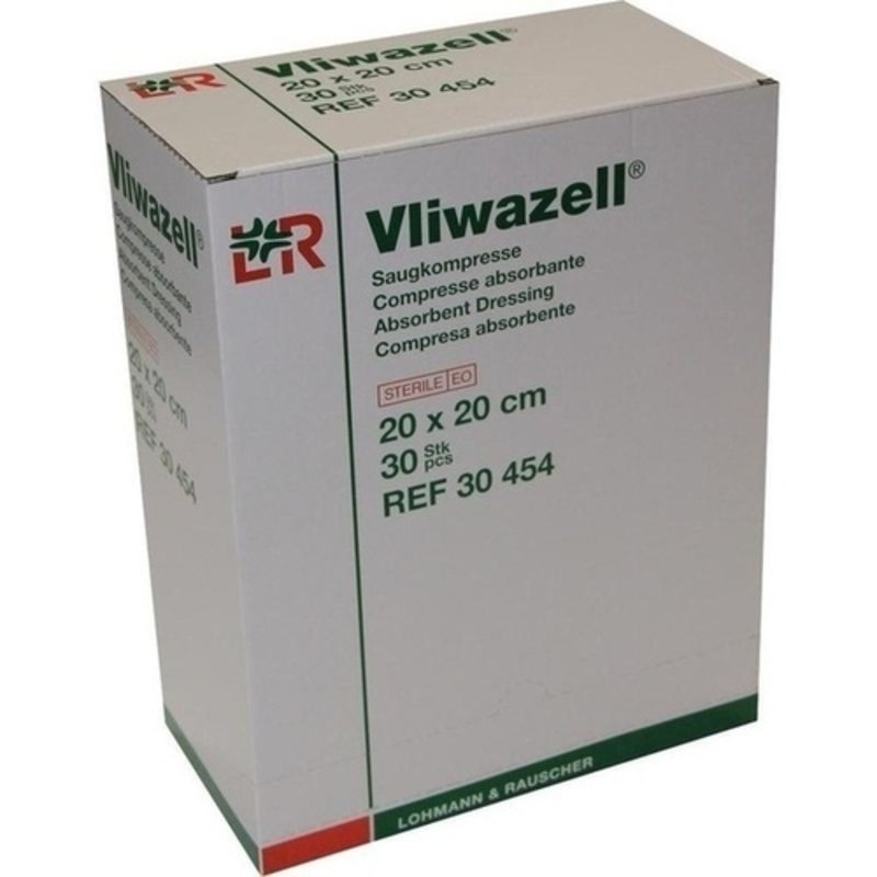 Vliwazell Saugkompressen 20x20cm steril 30 ST PZN 05855686 - PK/30