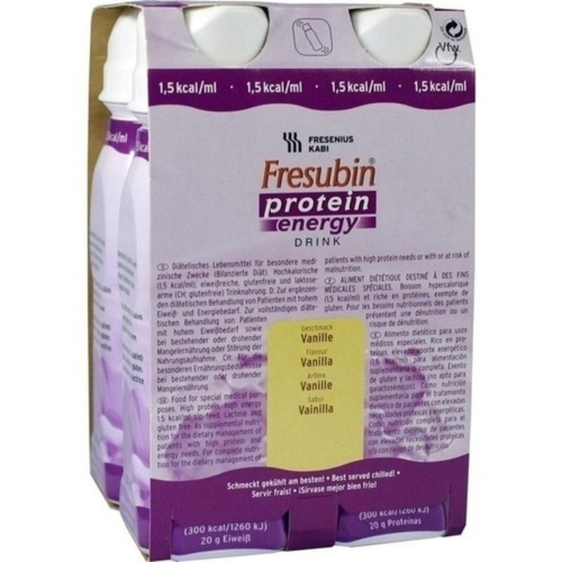 Fresubin Protein Energy Drink Vanille Trinkfl. 4x200 ml PZN 06698680