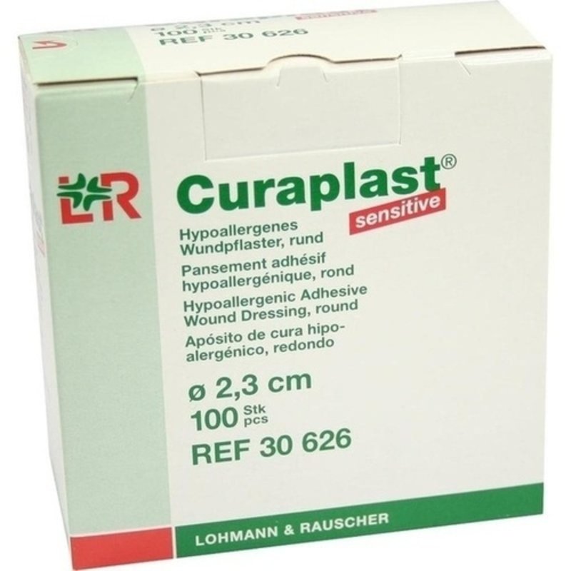 Curaplast Strips Sensitiv rund 2,3cm 100 ST PZN 07632921 - PK/100