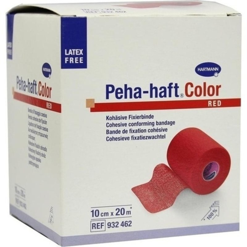 Peha Haft Color Fixierbinde latexf. 10cmx20m rot 1 ST PZN 08886517 - ST