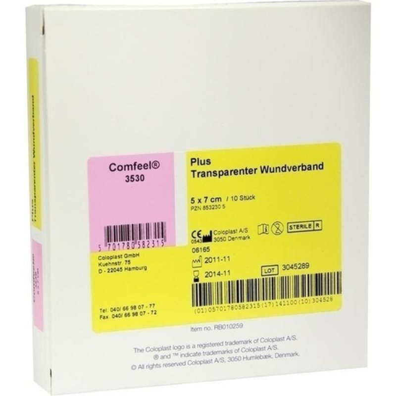 Comfeel Plus transparenter Wundverb. 5x7cm 10 ST PZN 12342415 - PK/10