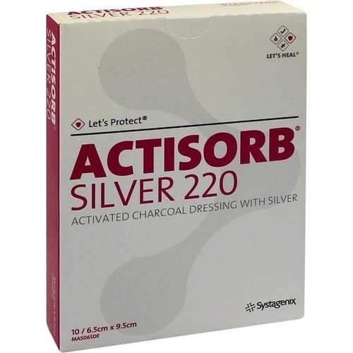 Actisorb 220 Silver 9,5x6,5cm steril Kompressen 10 ST PZN 01098768 - PK/10