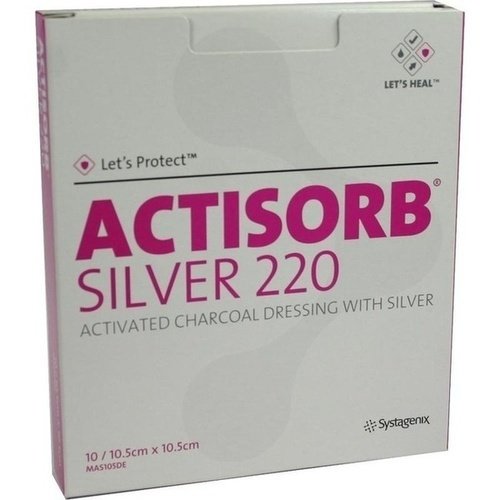 Actisorb 220 Silver 10,5 x 10,5cm steril Kompressen 10 ST PZN 01098774 - PK/10
