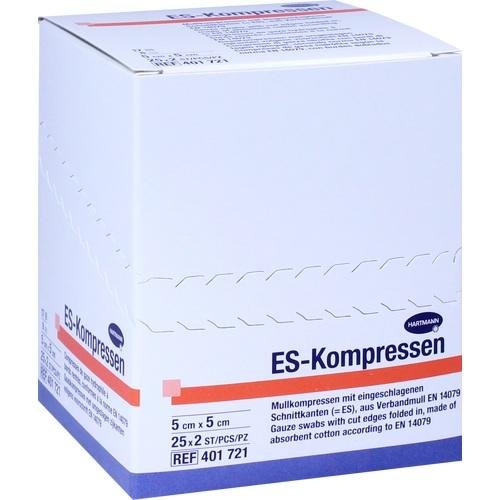 ES Kompressen steril 5x5cm 8fach 25x2 ST PZN 01407057 - PK/25X2