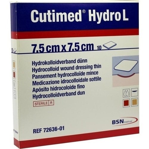 Cutimed Hydro L Hydrok.Ver.7,5x7,5 cm dünn 10 ST PZN 02784158 - PK/10