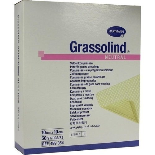 Grassolind Salbenkompressen 10x10cm steril 50 ST PZN 03245699 - PK/50