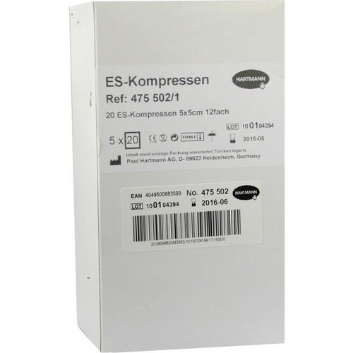 ES Kompressen steril 5x5cm Grosspackung 5x20 ST PZN 06453872 - PK/5X20