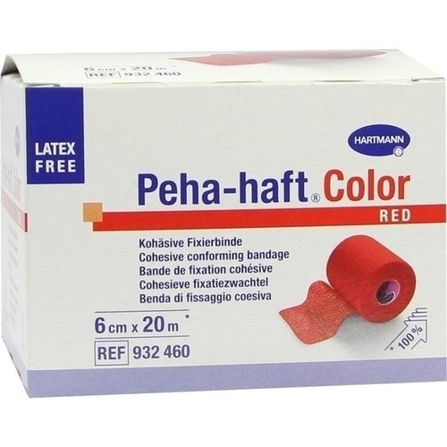 Peha Haft Color Fixierbinde latexf. 6cmx20m rot 1 ST PZN 08886492 - ST