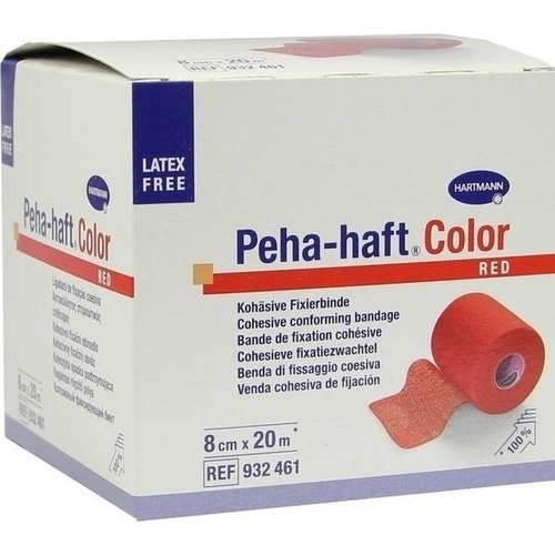 Peha Haft Color Fixierbinde latexf. 8cmx20m rot 1 ST PZN 08886500 - ST