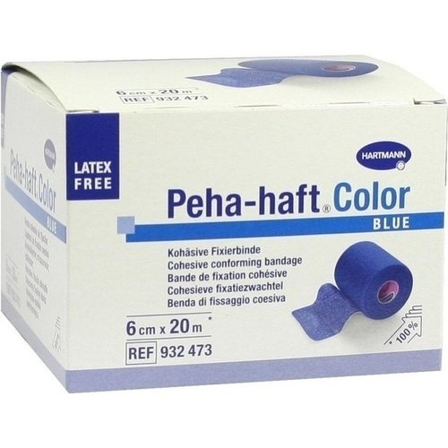 Peha Haft Color Fixierbinde latexf. 6cmx20m blau 1 ST PZN 08886523 - ST