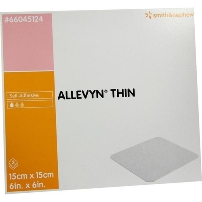 Allevyn Thin 15x15cm dünne Wundauflage 3 ST PZN 03126931 - PK/3