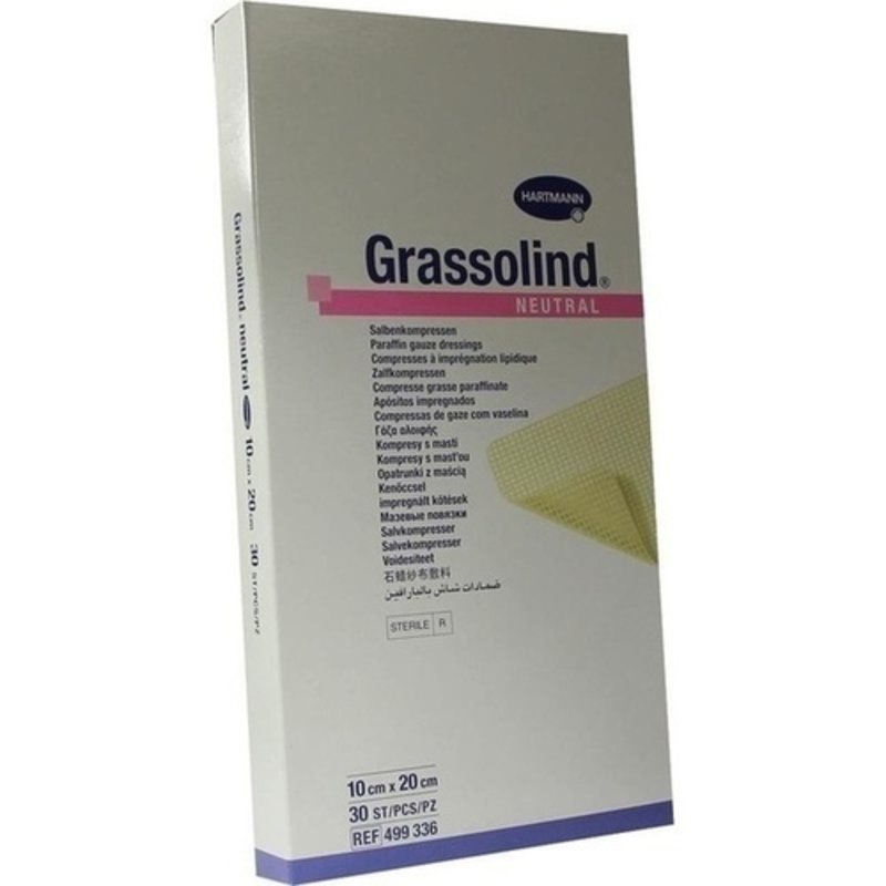 Grassolind Salbenkompressen 10x20cm steril 30 ST PZN 03245676 - PK/30