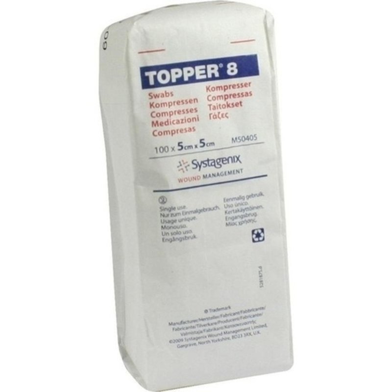 Topper 8 Kompr. unsteril 5x5cm 100 ST PZN 03420464 - PK/100
