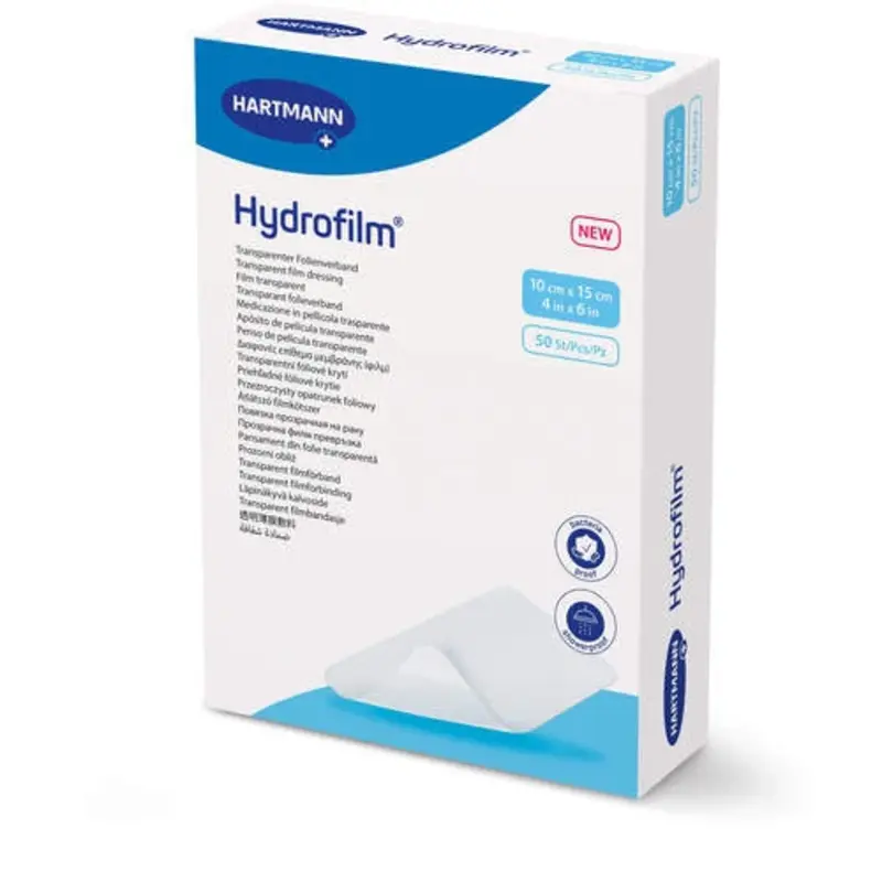 Hydrofilm Transparenter Folienverband 10x15cm - 1 x 50 Stk. Hydrofilm Transparenter Folienverband 10x15cm - 1 x 50 Stk.