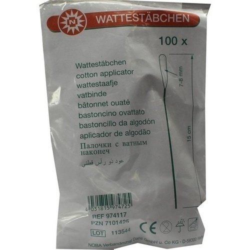 Wattestäbchen 15cm 7-8mm m.Wattekopf m.Holztr. 100 ST PZN 07101425 - PK/100