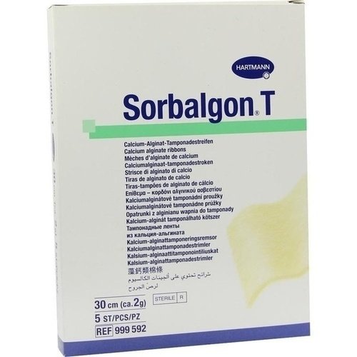 Sorbalgon T Tamponade Streifen 2g/30cm 5 ST PZN 07355574 - PK/5