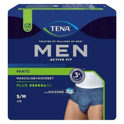 TENA Men Active Fit Pants Plus, Windelhose, S/M Sparpaket (1 x 12 Stk.)